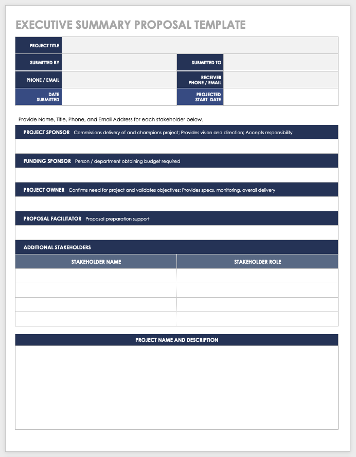 Modelli Di Executive Summary Gratuiti Smartsheet 1062