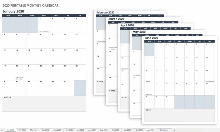 Modelli Di Calendario Excel Gratuiti E Stampabili Per Il 2019 E Oltre ...