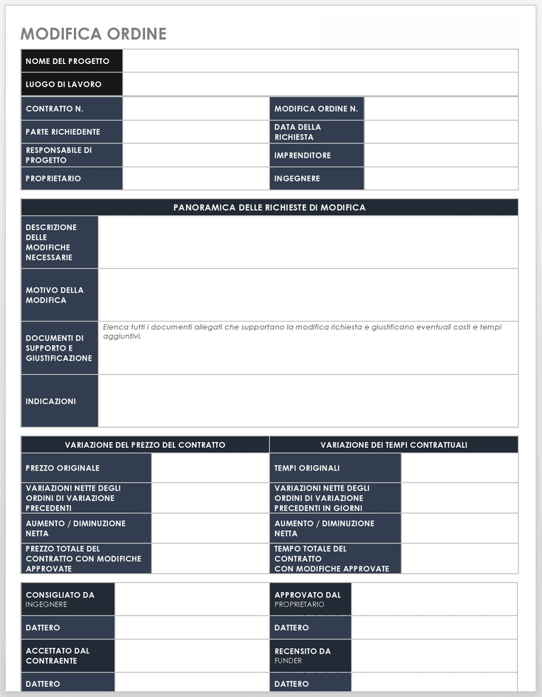 Modelli gratuiti di moduli di ordine smartsheet