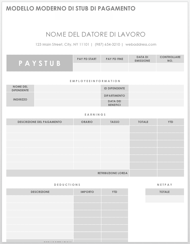 Modelli Di Buste Paga Gratuiti | | Smartsheet