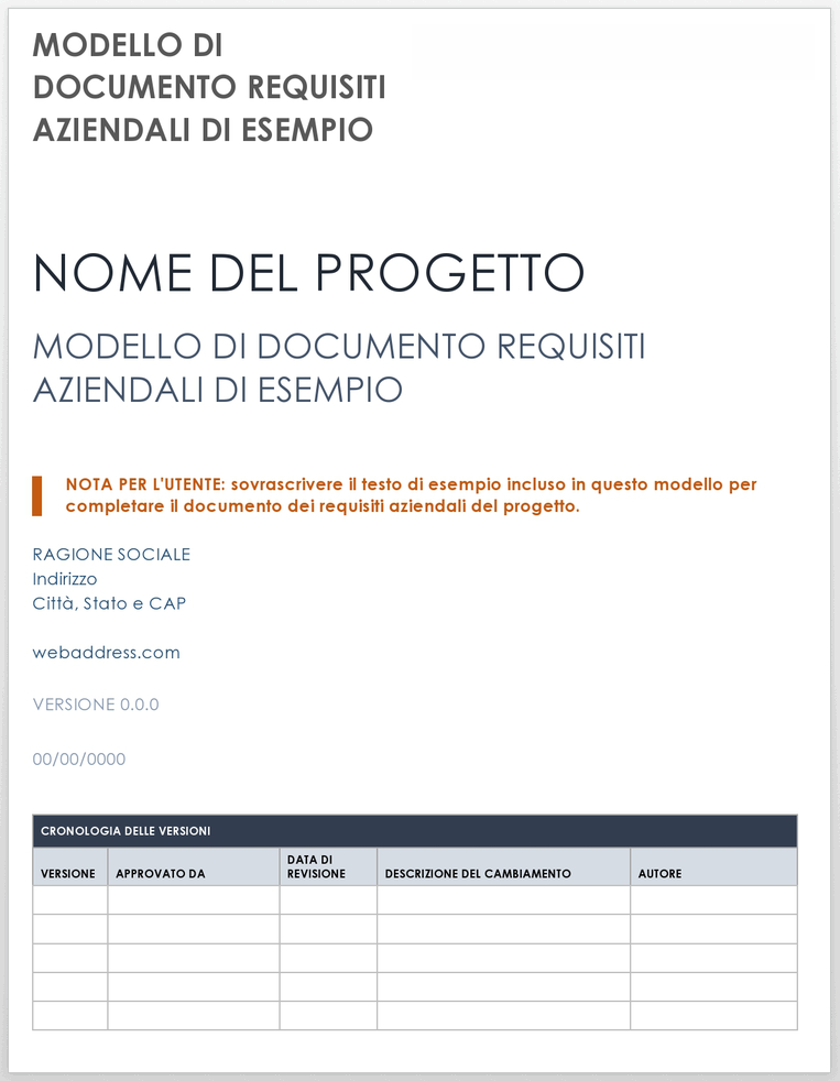 Scarica Modelli Gratuiti Di BRD | Smartsheet