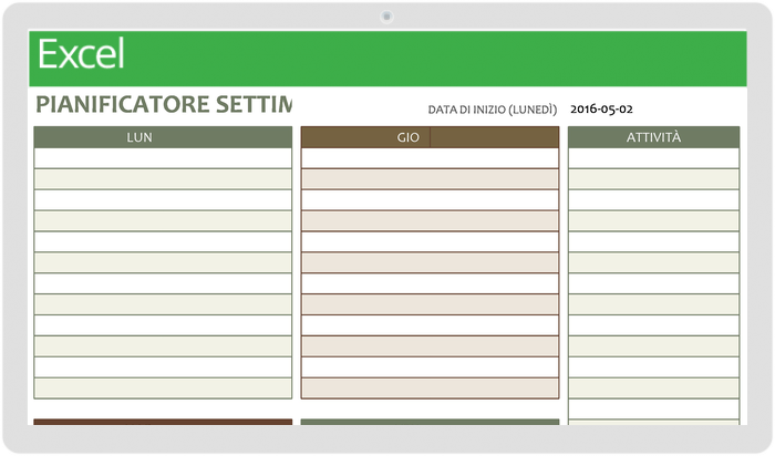 Modelli di pianificazione settimanale gratuiti per Excel - Smartsheet